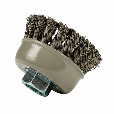 Forney Command PRO Cup Brush, Knotted, 2-3/4 in x .020 in x 5/8 in-11 72830